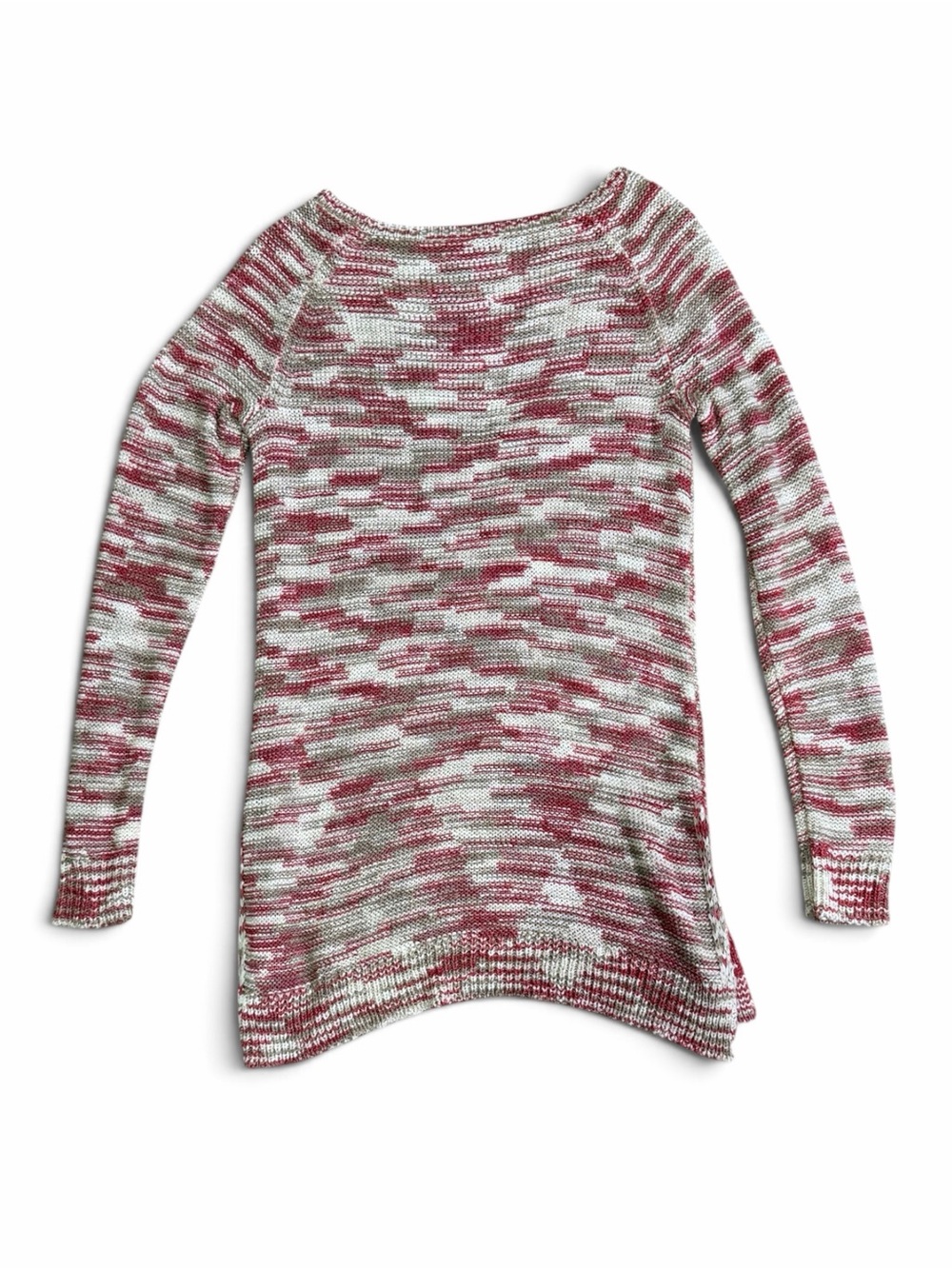 W by Worth Pink & Cream Marled Crewneck Sweater Size Medium - Picture 3 of 8